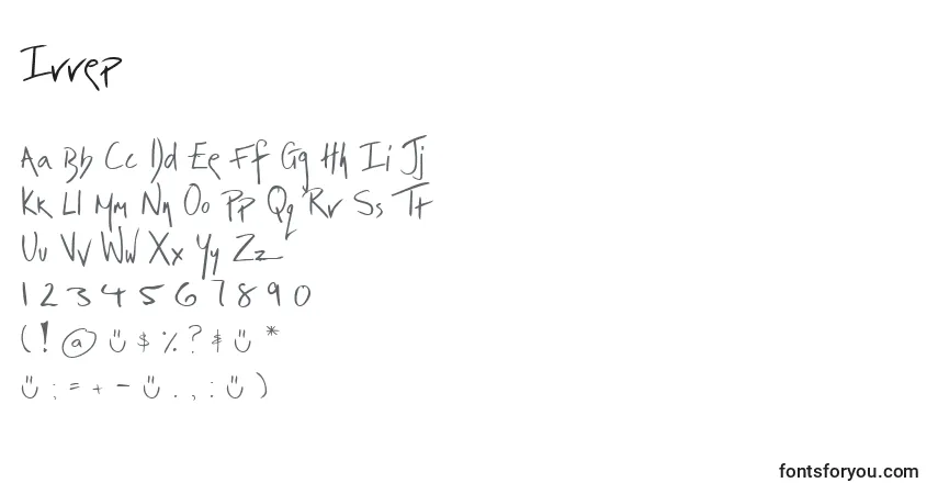 Fuente Irrep - alfabeto, números, caracteres especiales