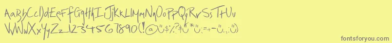 フォントIrrep – 黄色の背景に灰色の文字