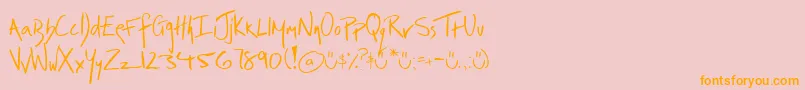 Irrep-Schriftart – Orangefarbene Schriften auf rosa Hintergrund