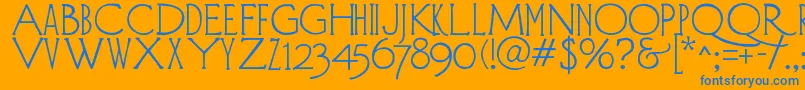 DiehlDeco Font – Blue Fonts on Orange Background