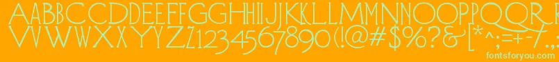 DiehlDeco Font – Green Fonts on Orange Background