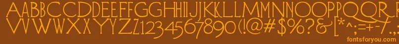 DiehlDeco Font – Orange Fonts on Brown Background