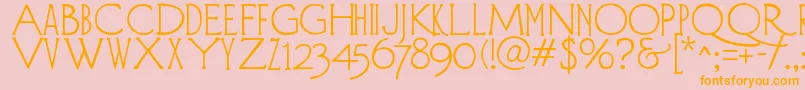 DiehlDeco-Schriftart – Orangefarbene Schriften auf rosa Hintergrund