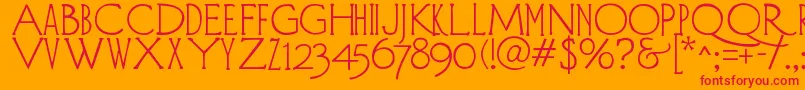 DiehlDeco Font – Red Fonts on Orange Background