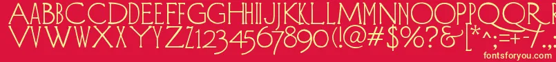 DiehlDeco Font – Yellow Fonts on Red Background