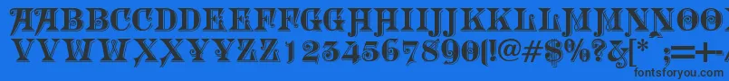 Morgtn Font – Black Fonts on Blue Background