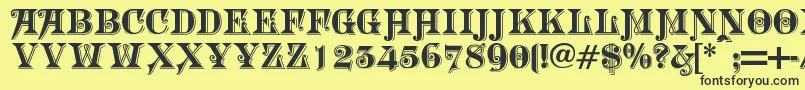 Morgtn Font – Black Fonts on Yellow Background