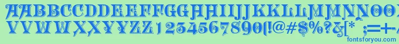 Morgtn Font – Blue Fonts on Green Background
