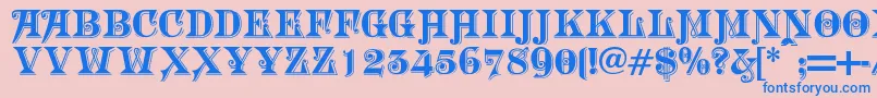 Morgtn Font – Blue Fonts on Pink Background