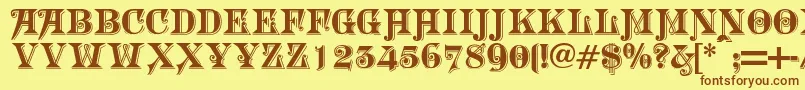 Morgtn Font – Brown Fonts on Yellow Background