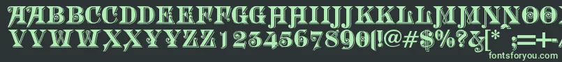 Morgtn Font – Green Fonts on Black Background
