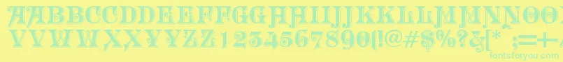 Morgtn Font – Green Fonts on Yellow Background