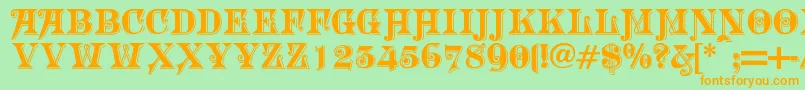 Morgtn Font – Orange Fonts on Green Background