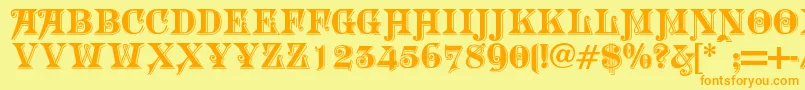 Morgtn Font – Orange Fonts on Yellow Background