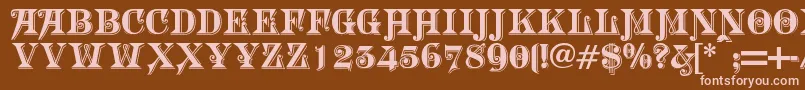 Morgtn Font – Pink Fonts on Brown Background