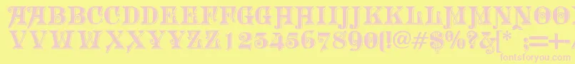 Morgtn Font – Pink Fonts on Yellow Background
