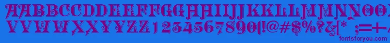 Morgtn Font – Purple Fonts on Blue Background