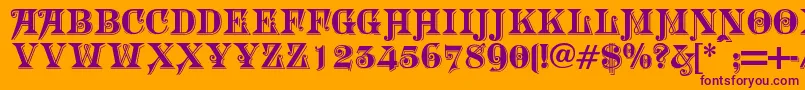 Morgtn Font – Purple Fonts on Orange Background