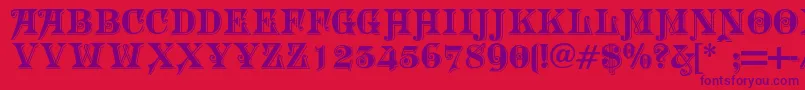 Morgtn Font – Purple Fonts on Red Background