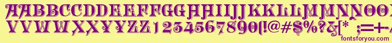 Morgtn Font – Purple Fonts on Yellow Background