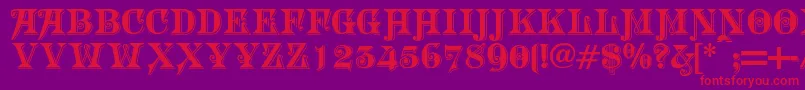 Morgtn Font – Red Fonts on Purple Background