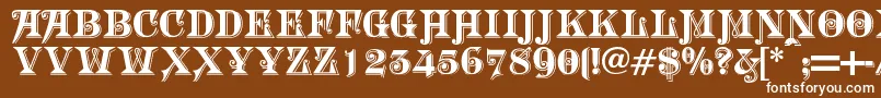 Morgtn Font – White Fonts on Brown Background