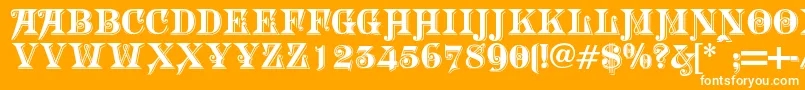 Morgtn Font – White Fonts on Orange Background