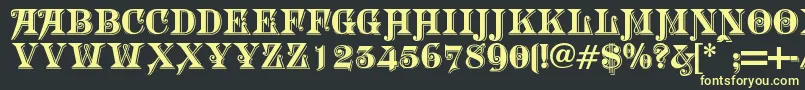 Morgtn Font – Yellow Fonts on Black Background