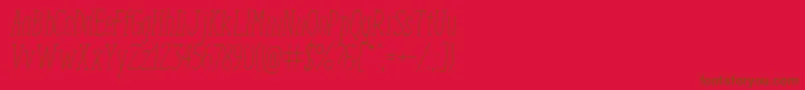 Fonte EnyoSlabLightItalic – fontes marrons em um fundo vermelho