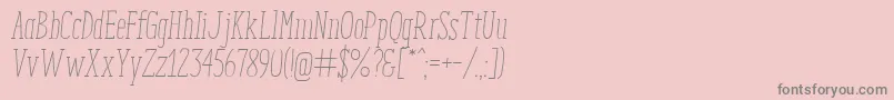 EnyoSlabLightItalic-Schriftart – Graue Schriften auf rosa Hintergrund