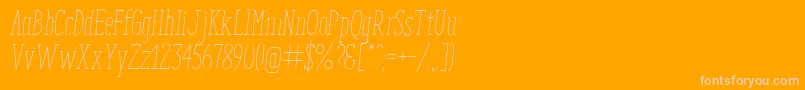 Weitere Informationen zur EnyoSlabLightItalic-Schriftart EnyoSlabLightItalic-Schriftart – Rosa Schriften auf orangefarbenem Hintergrund
