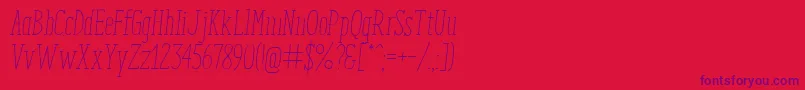 EnyoSlabLightItalic-fontti – violetit fontit punaisella taustalla