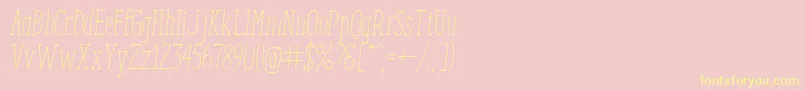 EnyoSlabLightItalic-Schriftart – Gelbe Schriften auf rosa Hintergrund