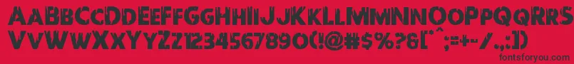フォントRedundead – 赤い背景に黒い文字