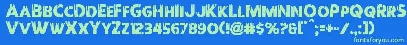 Redundead Font – Green Fonts on Blue Background