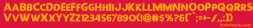 Redundead Font – Orange Fonts on Red Background