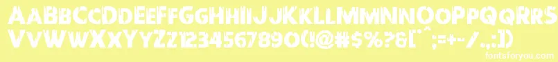 Redundead Font – White Fonts on Yellow Background