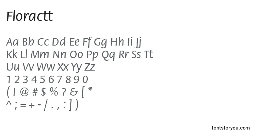 Czcionka Floractt – alfabet, cyfry, specjalne znaki