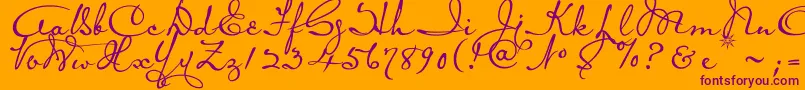 MitresquU-Schriftart – Violette Schriften auf orangefarbenem Hintergrund