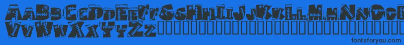 Touchdown Font – Black Fonts on Blue Background