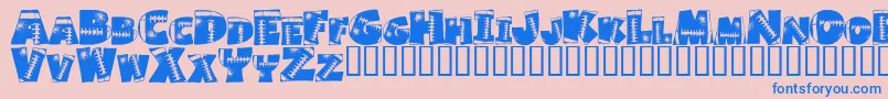 Touchdown Font – Blue Fonts on Pink Background