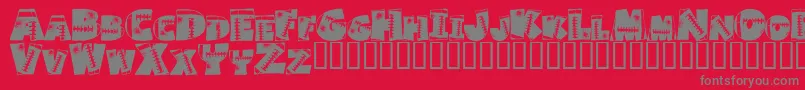 Touchdown-Schriftart – Graue Schriften auf rotem Hintergrund