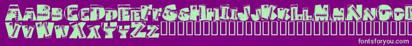 Touchdown Font – Green Fonts on Purple Background