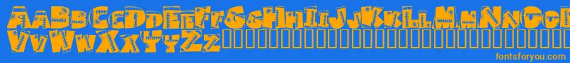 Touchdown Font – Orange Fonts on Blue Background