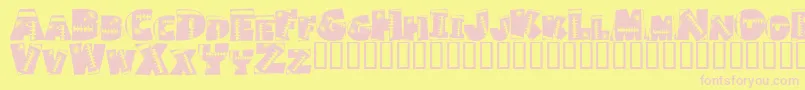 Touchdown Font – Pink Fonts on Yellow Background
