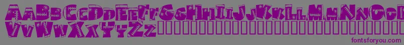 フォントTouchdown – 紫色のフォント、灰色の背景