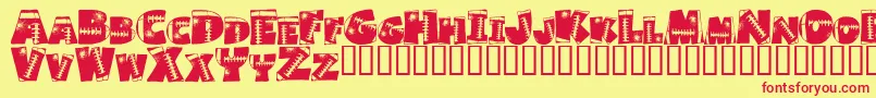 Touchdown Font – Red Fonts on Yellow Background