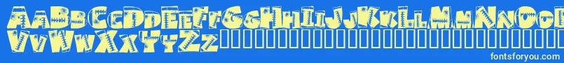 Touchdown Font – Yellow Fonts on Blue Background