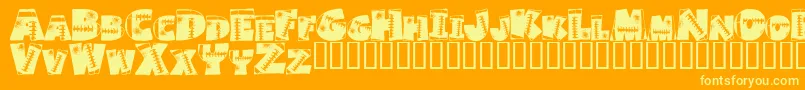 Touchdown Font – Yellow Fonts on Orange Background