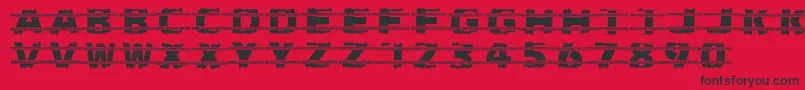 Trackers Font – Black Fonts on Red Background